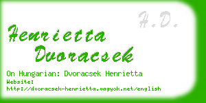 henrietta dvoracsek business card
